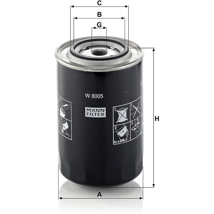 FILTRO ACEITE MANN W 8005