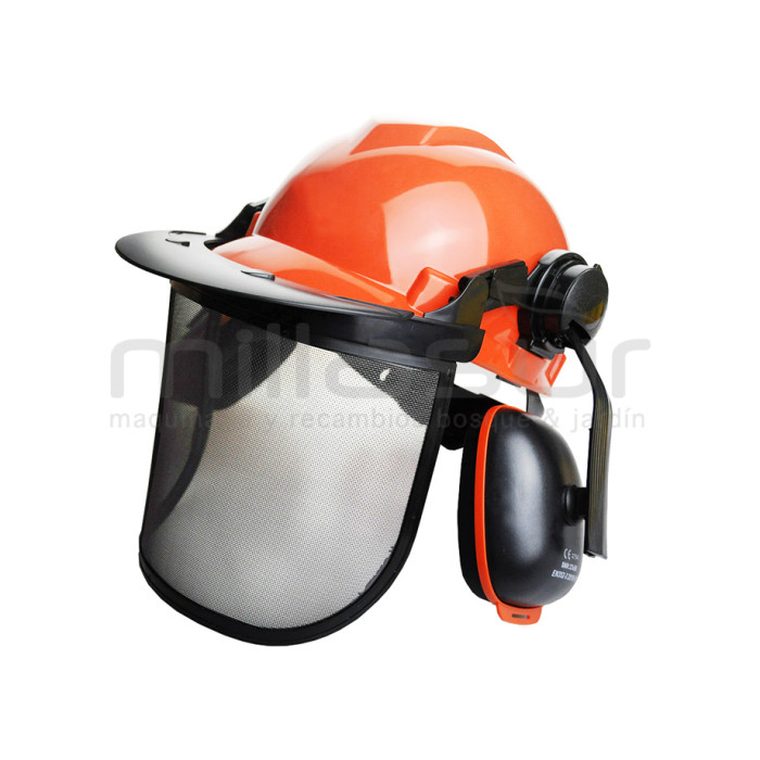 CASCO FORESTAL CON PANTALLA Y AURICULARES