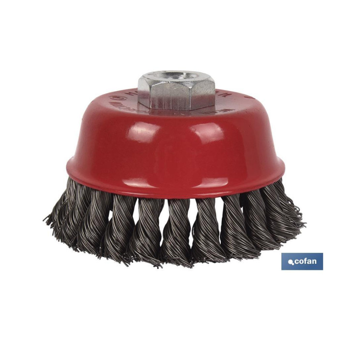 CEPILLO COPA TRENZADO M14 Ø100 ACERO 0.5mm