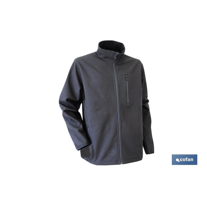 CHAQUETA SOFT SHELL NEGRA "LISTER" 340g/m TALLA M