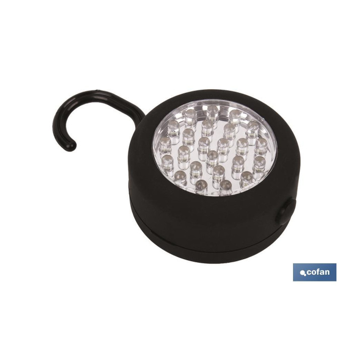LÁMPARA 24 LED REDONDA IMÁN / GANCHO