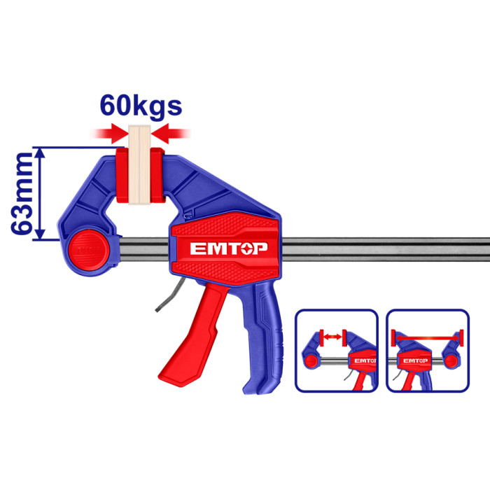 SARGENTO RAPIDO DE APRIETE 63x300 MM 60 KGS EMTOP