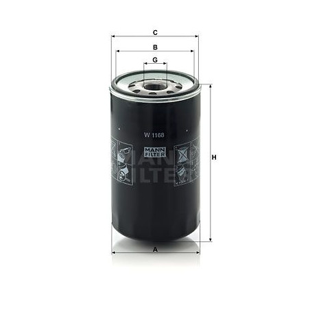 FILTRO ACEITE ACEITE MANN W 1168