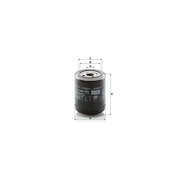 FILTRO ACEITE ACEITE MANN W 930/ 15