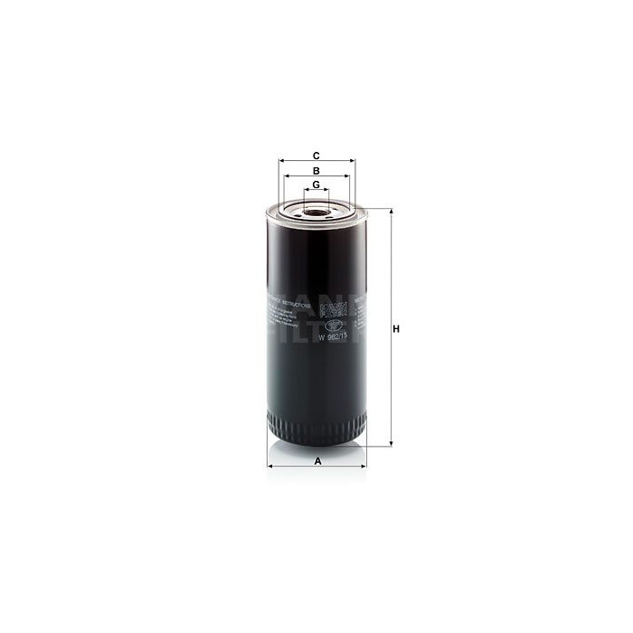 FILTRO ACEITE ACEITE MANN W 962/15