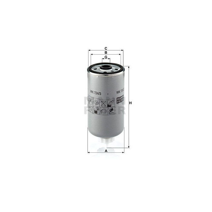 FILTRO COMBUSTIBLE MANN WK 724/3