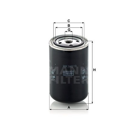 FILTRO COMBUSTIBLE MANN WK 940/19