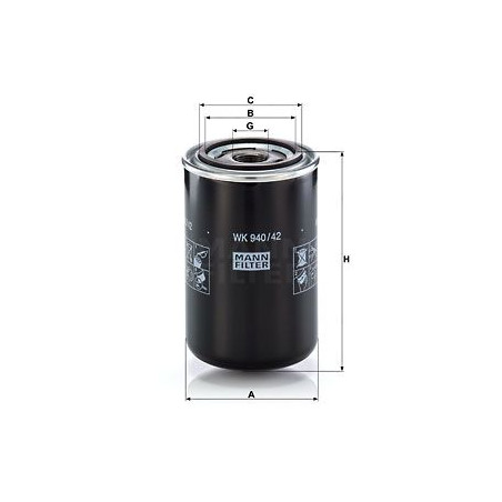 FILTRO COMBUSTIBLE MANN WK 940/42