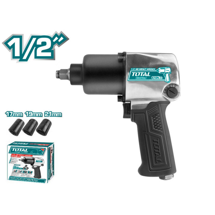 PISTOLA DE IMPACTO AIRE 1/2" PARA COMPRESOR TOTAL TOOLS