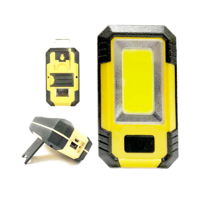 LINTERNA RECARGABLE USB POWER BANK LED 7W IMAN + GANCHO