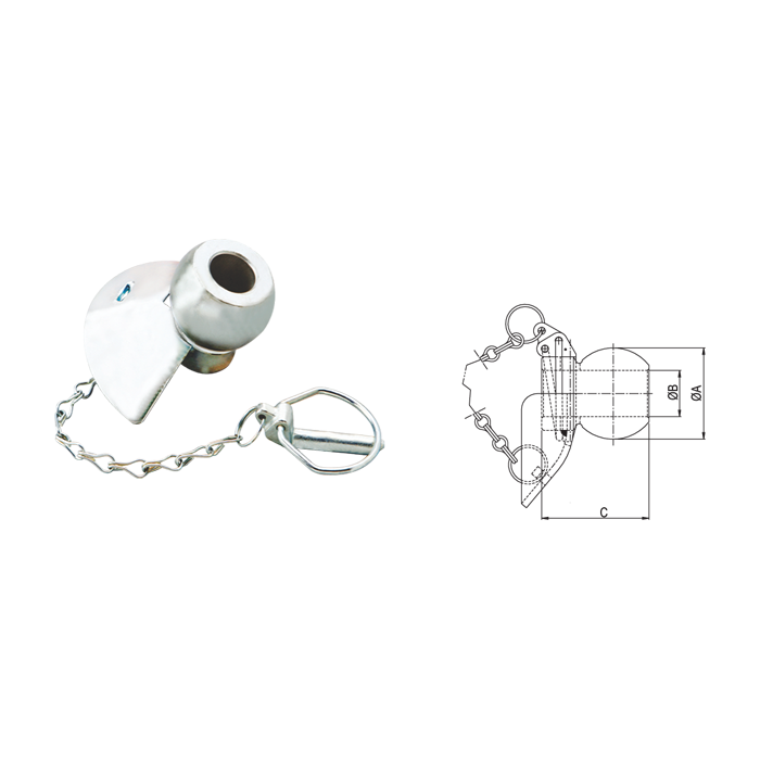 BOLA DE ENGANCHE RAPIDO CON CONO Y PASADOR 64x28mm