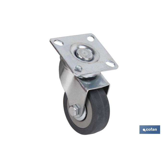 RUEDA GOMA/GRIS PASANTE Ø40X18MM