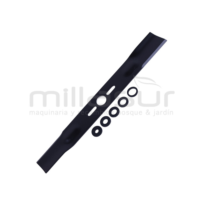 CUCHILLA CORTACESPED UNIVERSAL 430MM PLANA CON ARANDELAS REDUCTORAS