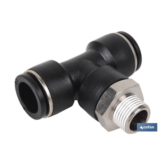 RACOR ROSCADO PLASTICO "T" , T-8, R-1/2