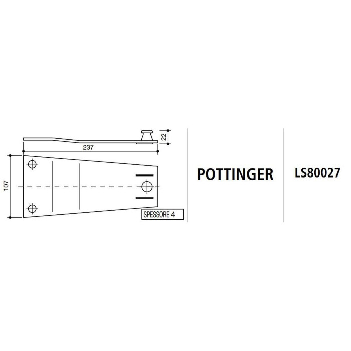 SOPORTE CUCHILLAS SEGADORA ROTATIVA POTTINGER LS80027