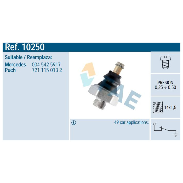 Sensor presión aceite FAE 10250