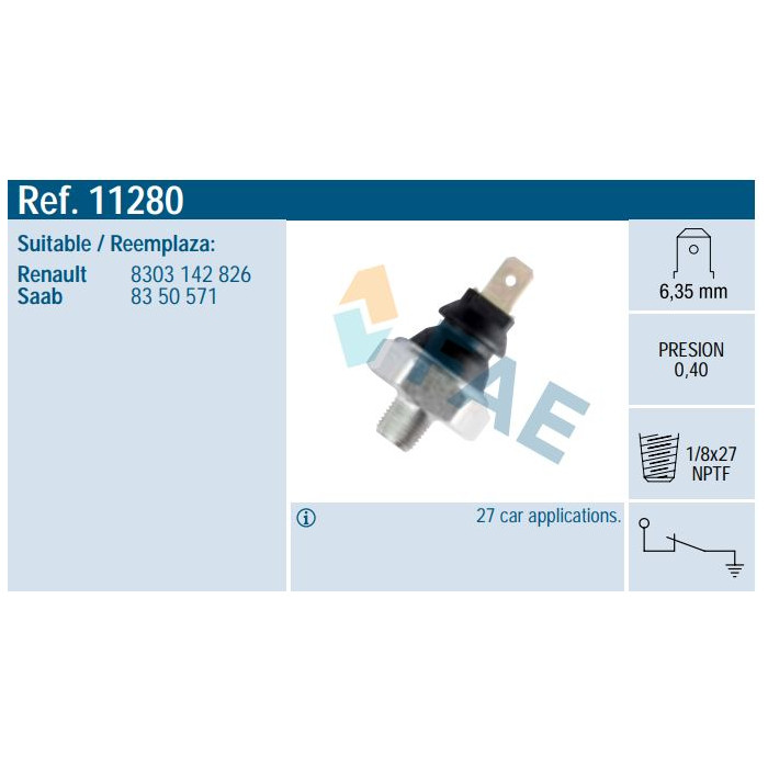 Sensor presión aceite FAE 11280