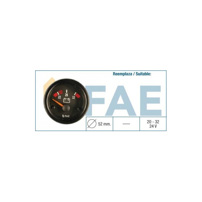 Reloj voltímetro 24V FAE 99510