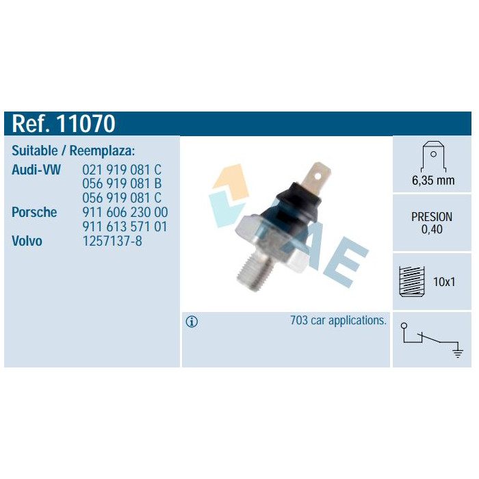 Sensor presión aceite FAE 11070