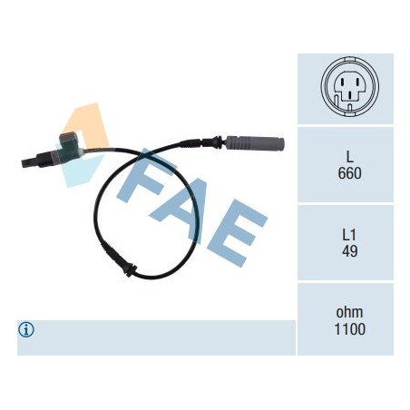 Sensor Velocidad Rueda - ABS FAE 78022