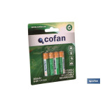 Blíster de 4 Pilas recargables modelo AA Ni-MH en 1,2v. 900 mAh