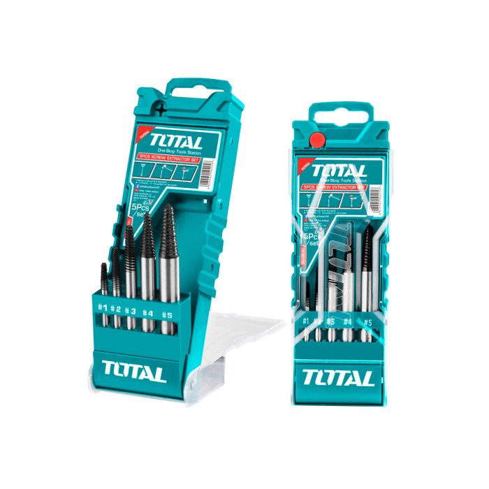 SET 5 EXTRACTORES DE TORNILLOS CR-V (3-6, 6-8, 8-11, 11-14, 14-18mm))