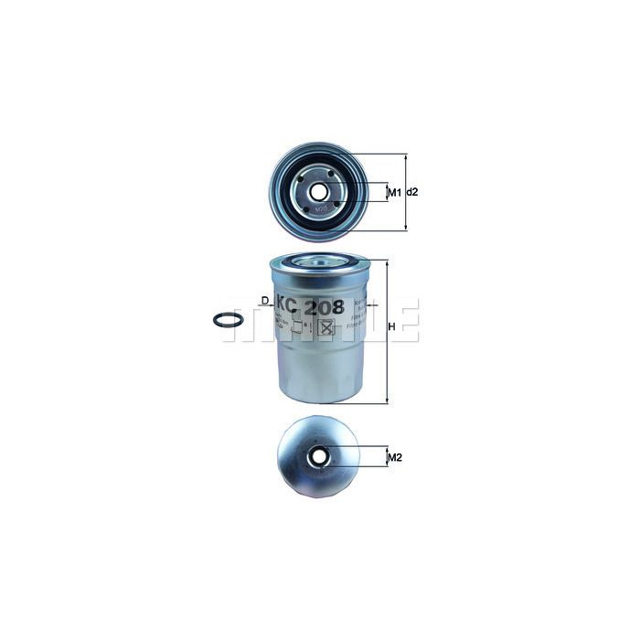 FILTRO COMBUSTIBLE MAHLE KC 208 (MITSUBISHI MONTERO / PAJERO / CANTER)