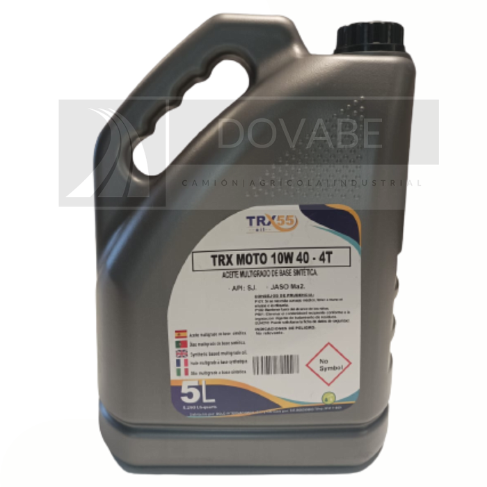 ACEITE MOTOR TRX55 MOTOCICLETA 10W40 BASE SINTÉTICA 4 Tiempos 5L.