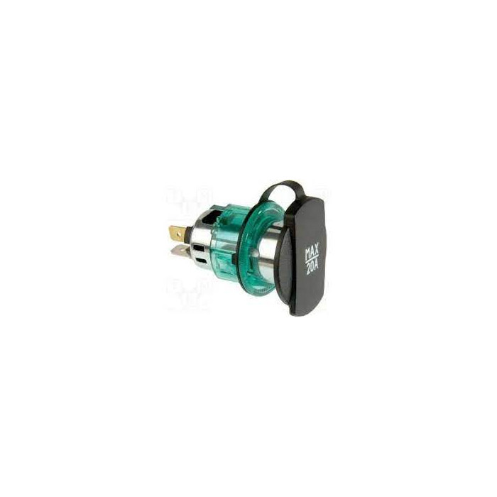 BASE TOMA CORRIENTE CON LUZ Y TAPA (ENCENDEDOR) 12V 20A