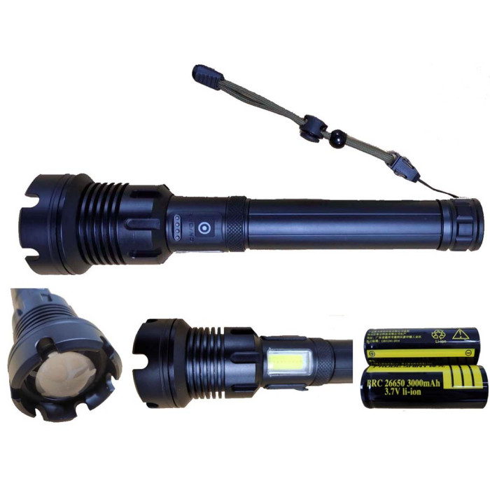 LINTERNA ALUMINIO LED RECARGABLE 40W 3000Lm IP44 CON ZOOM