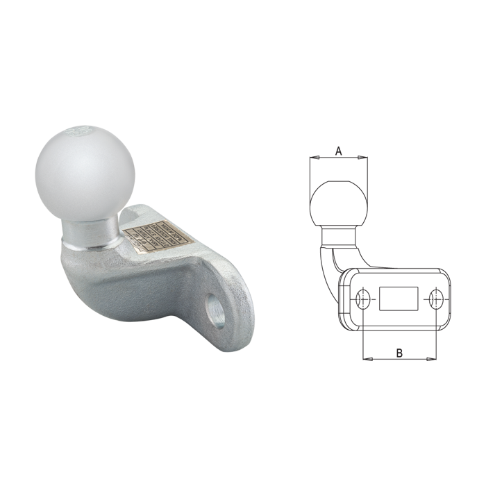 BOLA REMOLQUE FIJACION CON TORNILLOS Ø 50 mm (ECE)