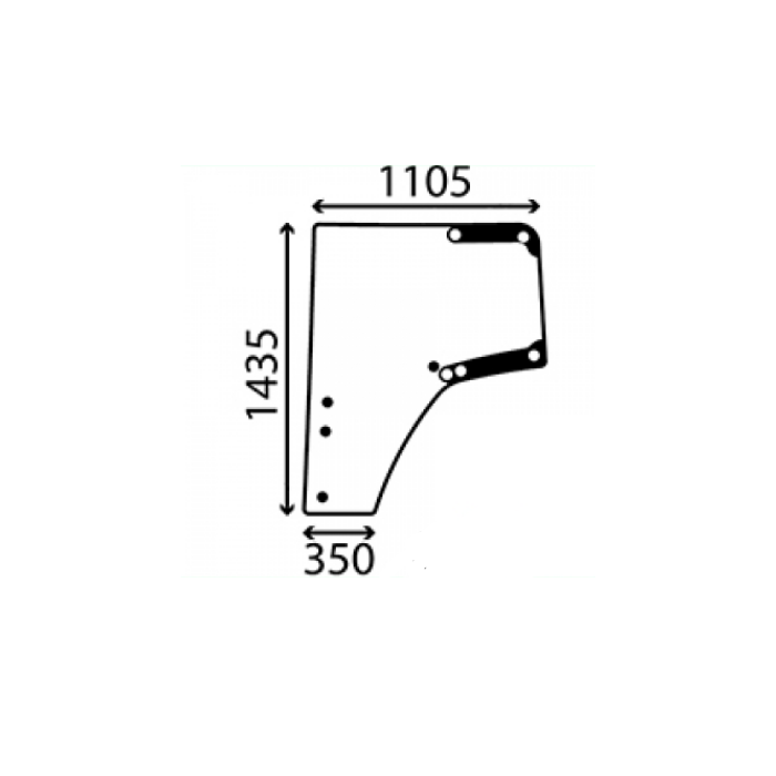 CRISTAL PUERTA IZQUIERDA Adaptable a JOHN DEERE Series 6030/7030