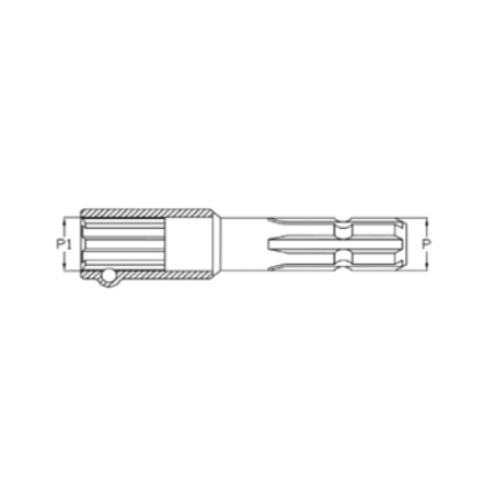 ADAPTADOR / ALARGADOR TOMA DE FUERZA 1-3/4" Z.6 (HEMBRA) A 1-3/8" Z.6 (MACHO)