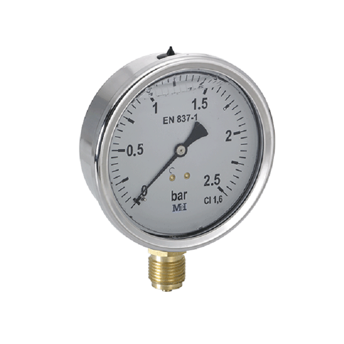 MANOMETRO  Ø 63 GLICERINA CONEXION VERTICAL G1/4A 0-60bar MEI