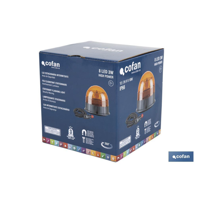 GIROFARO LED ESTACIONARIO 12/24V ECE R65 MAGNETICO / TORNILLO
