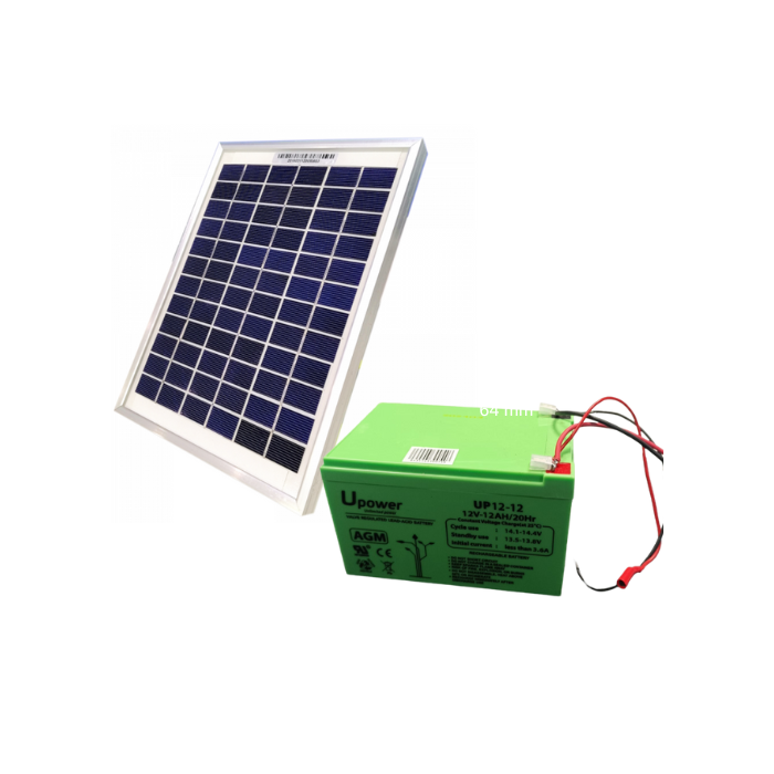 KIT SOLAR PARA PASTORES (PANEL 5W + BATERIA 12AH) ESF-5PA//SY-M5W