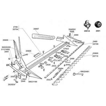 PLACA DIENTE FINO (CONTRACUCHILLA) BCS 58002355